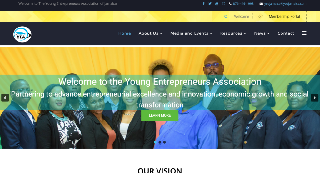 Young Entrepreneurs Association Jamaica membership platform